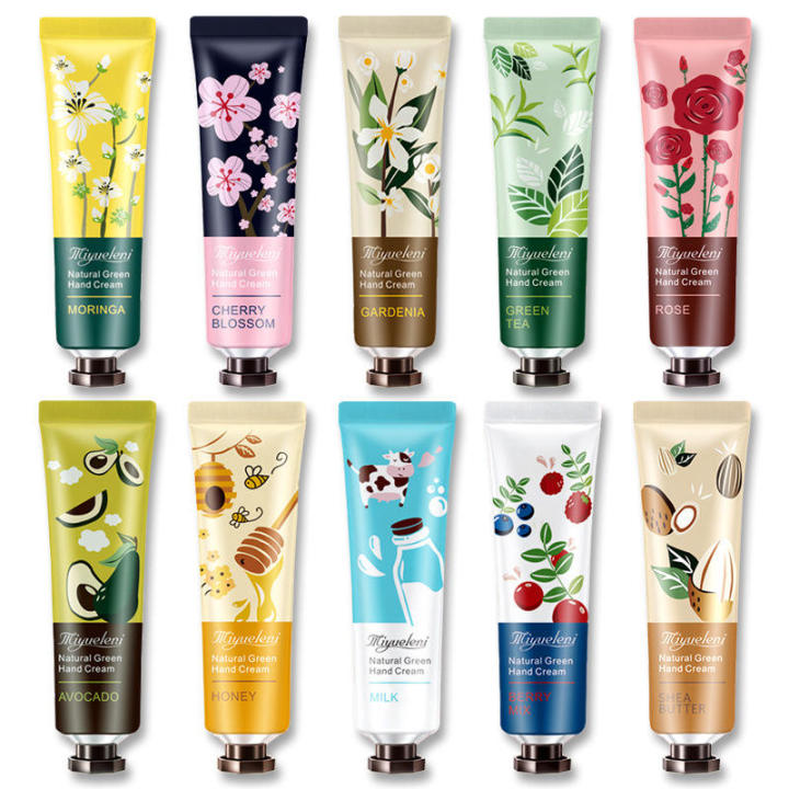 Natural Botanical Moisturizing Hand Cream for Chapped Hands Portable Travelling Whitening and Moisturizing Plant Extract Fragrance Nourishing Hand Cream 30g