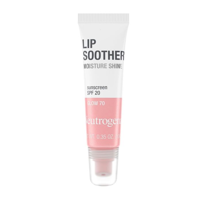 Neutrogena MoistureShine Lip Soother Gloss with SPF 20 Sun Protection, High Gloss Tinted Lip Moisturizer with Hydrating Glycerin and Soothing Cucumber for Dry Lips, Glow 70, .35 oz (USA)