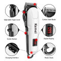 Kemei KM-809A Hair Clipper and Beard Trimmer-white and Black - Trimmer For Men. 