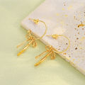 Enacolor New Simple Chic Creative Fashion Gold Metal Bow Fringe Earrings Elegant Female Jewelry.