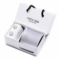New Design Tie Set With Gift Box Jacquard Woven gravata Silk Tie Hanky Cufflinks Necktie Sets For Wedding Party Men.