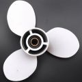 QUANBU 2X Ship Engine Outboard Propeller 3-Bladed Rotary Paddle 683-45941-00-el 9 1/4 x 12 for Yamaha 9.9-15Hp Aluminum White. 
