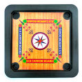 Plastic Carrom Board (Both side play : One side Carrom board & Other side Ludu ).Board game - Multi color - (14X14) Inch. 