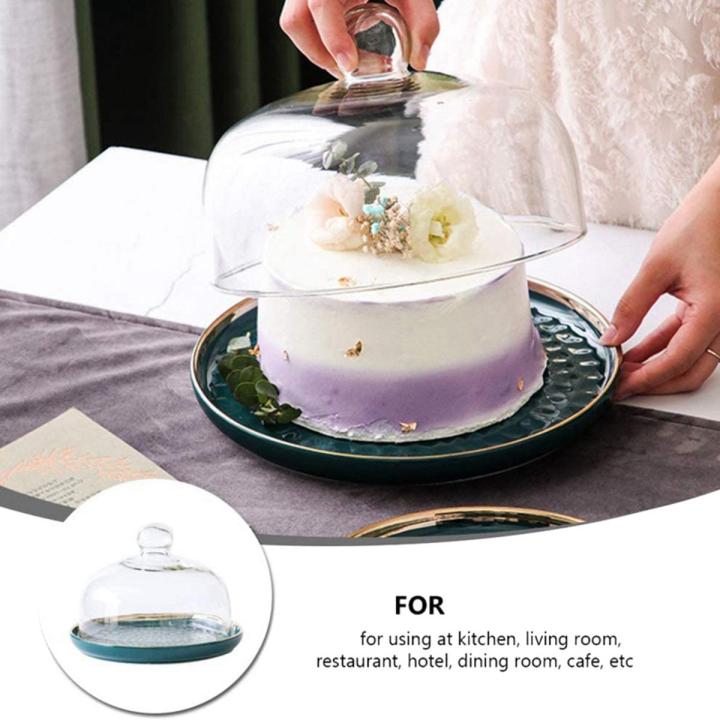 2X Cake Stand Cake Plate Server with Dome Dessert Cake Cover Butter