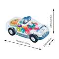 Transparent Police Car, Gear Toy with Light & Music, Transparent Car Toy Light Music with Automatic Change Direction, Great Birthday Gifts for Toddler. 