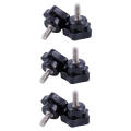ZOROOM M6 x 15mm Male Thread Screw Star Head Locking Screw Handle Black 6 Pcs.