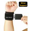 Gym Wrist Support Band - 1 Pair (Black) - Provide Essential Support During Intense Workouts. 