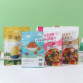 Fresh-keeping vacuum packaging bags wholesale snacks moisture-proof ziplock bags oatmeal lotus root flour packaging ziplock self-standing aluminum foil bags. 
