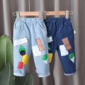 GC Boys Cotton Jeans Children Middle Waist Fashion Casual Cartoon Anime Trousers For 1-6 Years Old Kids. 