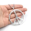 Peace Sign Necklace Hippie Necklace For Men Women Stainless Steel Chain Necklace Peace Charms Jewelry Gift. 