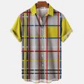 2022 Hawaiian Shirt Men 5xl Men's Striped Shirt 3d Print Fashion Casual Retro Style Short-sleeved Unisex Shirt Camisa Manga Curt.
