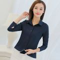 Women Blouse Office Shirt Lapel Long Sleeve Work Wear Korean Slim Formal Tops Single Breasted Elegant Shirt Female Clothing. 