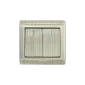 Wener Brushed Steel Series 16A Two Gang Two Way Electrical Wall Switch Socket 2Gang.