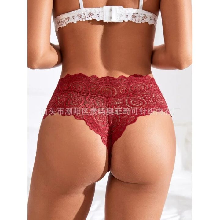 Sexy%20Mid-Waist%20High-End%20Lace%20Women's%20Briefs%20T-Back%20Boxer%20T-Shaped%20Panties%20plus%20Size%20-%20Image%204