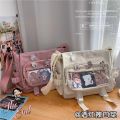 Japanese Kawaii Crossbody Bags For Women Transparent Pocket itabag Student Shoulder Bag Handbags Book Bag JK Ita Bag Girls Bolsa.