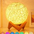 3D Moon Light RGB 15 CM Ball Table Lamps Night Lights Dimmer Remote and Button Controlled  LED Desktop Light USB Night Lamp For Bedroom Restaurant Office Decor. 