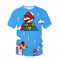 Super Mario Bros Cartoon T-shirt Anime Characters Mario and Luigi Cartoon Print Home 3D Print O-Neck T-shirt Children's Gift. 