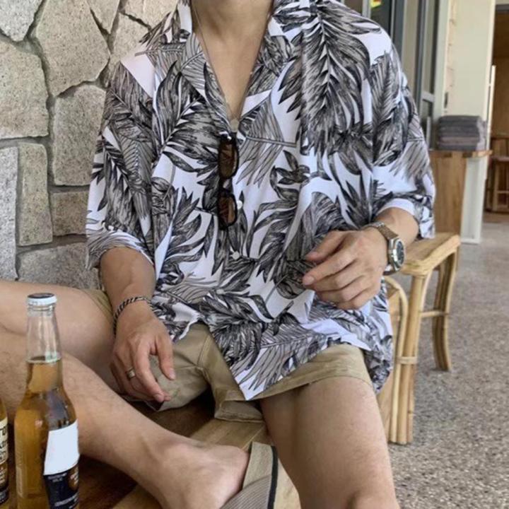 Hawaiian%20Shirt%20Short%20Sleeve%20Soft%20Summer%20Tropical%20Leaves%20Printed%20Hawaiian%20Shirt%20Quick%20Drying%20Men%20Shirt%20Daily%20Clothing%20-%20Image%203