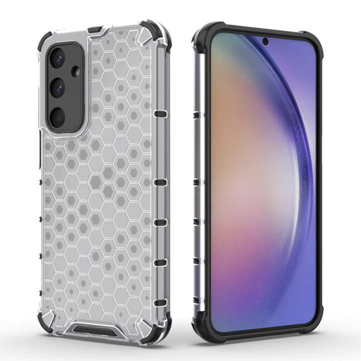 Case%20For%20Samsung%20Galaxy%20M35%205G%20Transparent%20Honeycomb%20,%20%5BAnti-Scratch%20Hard%20PC%20Back%20Back%20+%20Soft%20TPU%20Bumper%5D%20%20Shockproof%20Cover%20Samsung%20Galaxy%20M35%205G%20-%20Image%202