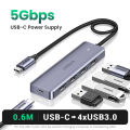 UGREEN USB C Hub 4 Ports,USB C to USB Adapter with USB C Powered Port, Multiport Adapter for Mac-Book Pro i-Mac Samsung Galaxy Note 10 S10 S9 LG Google Chromebook Pixelbook Dell XPS. 
