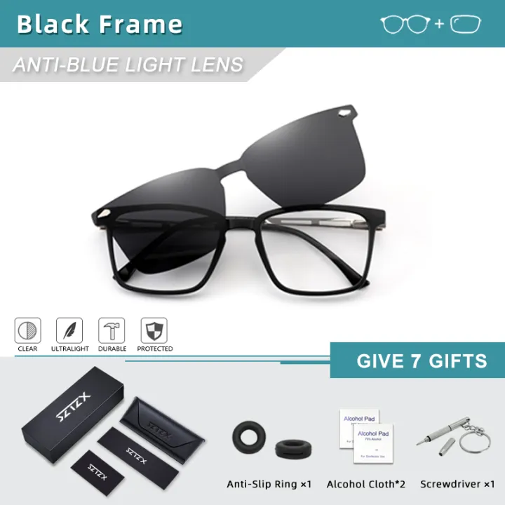 SZTZX%20Classic%20Magnet%20Clip%20on%20Reading%20Glasses%20Men%20Polarized%20Sunglasses%20With%20Anti-Blue%20Light%20Myopic%20Hyperopia%20Prescription%20Glasses%20-%20Image%207
