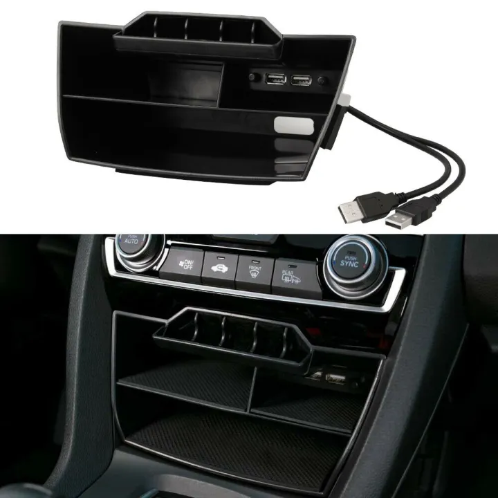 for%202016%202017%202018%202019%20Interior%20Accessories%20Car%20Black%20ABS%20Inner%20Console%20Central%20Storage%20Box%20with%20USB%20Port%20-%20Image%206