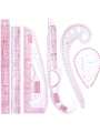 6pcs pattern making and stacking ruler set, curve cutting and sewing. 