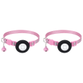 TWEXQNY 2X Cat Collar, for Air Tag Cat Collar with Safety Buckle and Bell, Reflective Cat Collar in 3/8Inch Width Pink.