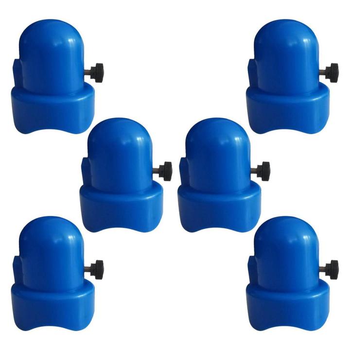 1.5" Diameter Trampoline Enclosure Pole Caps with Screw Thumb, Blue 6 pcs