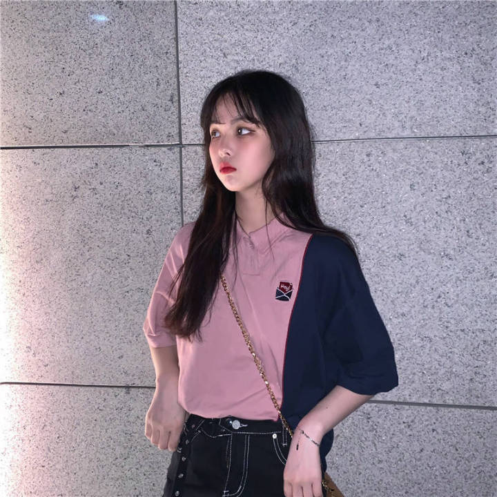 Early%20Autumn%20Fresh%20Top%20Harajuku%20Style%20Cute%20Lapel%20polo%20Student%20Fashion%20Korean%20Style%20Shirt%20ulzzang%20Short%20Sleeve%20T%20Women's%20T-shirt%20-%20Image%205