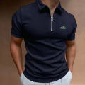 2024 Summer Hot selling Men's Polo Shirt Short sleeved Lapel Zipper Polo Shirt Casual Street Wear Summer Men's Shirt European Si. 
