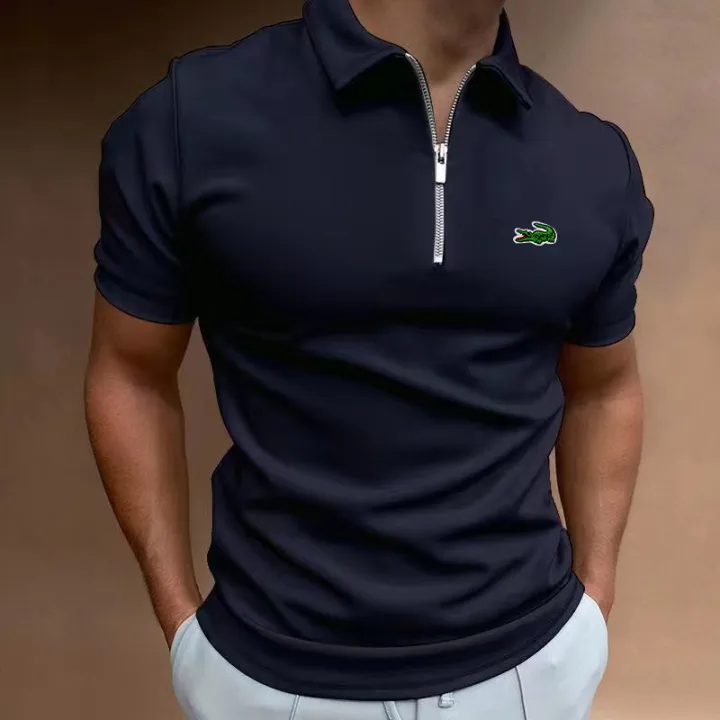 2024%20Summer%20Hot%20selling%20Men's%20Polo%20Shirt%20Short%20sleeved%20Lapel%20Zipper%20Polo%20Shirt%20Casual%20Street%20Wear%20Summer%20Men's%20Shirt%20European%20Si%20-%20Image%202