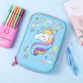 3D Unicorn Pencil case School cute pencil box EVA hard shell pen case Girls pencil bag Student pen bag Cartoon kawaii stationery. 