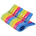 Durable Pack of 8 Large Bright Colour Plastic Beach Towel Pegs Clips for Sunbed, various colours. 