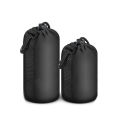 Waterproof Soft Neoprene Camera Lens Pouch Bag Black Drawstring Protector Case Professional safety design. 
