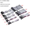 2PCS 2.54MM pitch FC-6/8/10/14/16/20/40/50 PIN 30CM JTAG ISP DOWNLOAD CABLE Gray Flat Ribbon Data Cable FOR DC3 IDC BOX HEADER. 
