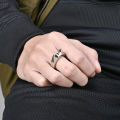 Wholesale Punk Animal Shape Spiked Defensive Rings for Men 18K Gold Plated Stainless Steel Hollow Cat Finger Rings. 