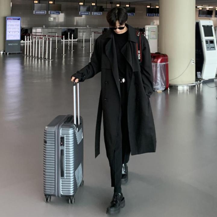 2023Spring%20New%20over-the-Knee%20Pu%20Handsome%20Trench%20Coat%20Men's%20Mid-Length%20Loose%20Overcoat%20Korean%20Style%20Trendy%20All-Matching%20and%20Handsome%20Coat%20-%20Image%205