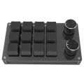 Macro Keyboard 12 Key 2 Knob Mechanical Keyboard Hot Swap Custom Keypad One-Handed Keypad Mini Gaming Auxiliary Keyboard. 