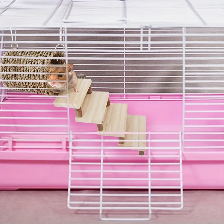 2pcs%20Small%20Pet%20Nest%20Toy,%20Hamster%20Straw%20Woven%20Tunnel%20Nest%20With%20Wooden%20Ladder%20And%20Warm%20Pad,%20Small%20Animal%20Supplies%20-%20Image%207