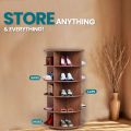 360 Rotating 5 Tier Tower Shop Display Organizer, Vertical Spinning Shoe Display Rack, Revolving 360 Shoe + ladies bag Display  Rack Storage Round Carousel, Multipurpose use your Home, Office or Shop, Rotate Closet Organization Cabinet  48/24. 