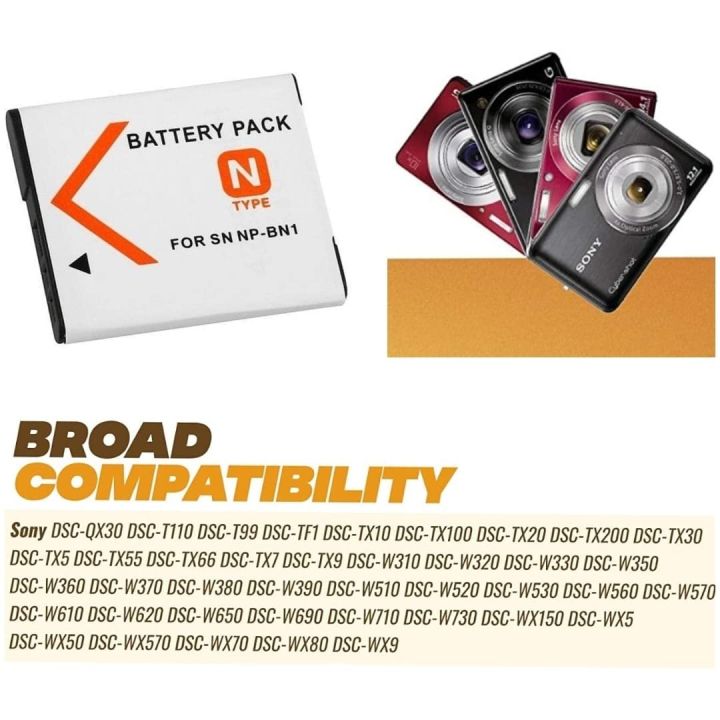 Sony%20NP-BN1%20Camera%20Battery%20for%20Sony%20Cybershot%20ILCE-QX30%20DSC-WX220%20WX150%20WX100%20WX80%20WX70%20WX50%20WX9%20WX7%20WX5%20W830%20W800%20-%20Image%202