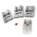 3 Pcs Double Twin Needles Pins (3 Size Mixed 2.0/90 3.0/90 4.0/90) With 3Pcs Groove Pintuck Presser Foot Sewing Machine Accessories.
