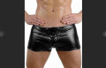 Sexy Men's Boxer Lingerie Wet Look Leather Shorts PVC Latex Club Patent Leather Underwear Male Boxers Shorts plus size S-3XL. 