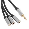 3 in 1 audio cable 3.5 mm / 0.1 inch male to female stereo Audio with high compatibility for portable player. 