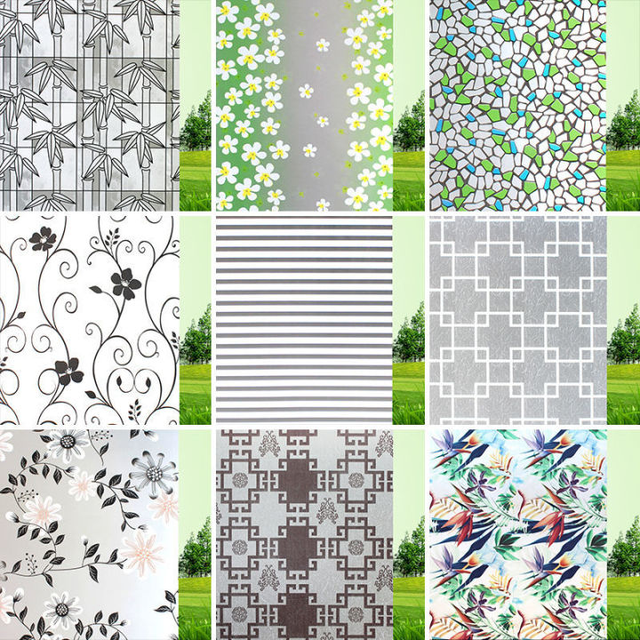 Transparent Opaque Self-Adhesive Window Stickers Heat Insulation Frosted Glass Film Balcony Bathroom Bathroom Shading Window Foreign Trade