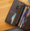 Urbaland Wane Double Original Leather Long Wallet – Wane Long Wallet - Chocolate.