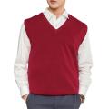 Men Knitted Vest Sleeveless Loose Warm Sweater Vest Men Solid Color V-neck Pullover Waistcoat Sweater Vest Top ropa hombre.