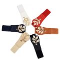 【beauty code store】Leaf Belts For Women Gold Buckle Ladies Stretch Elastic Waist Belt For Dress Plus Size Female Waistband. 
