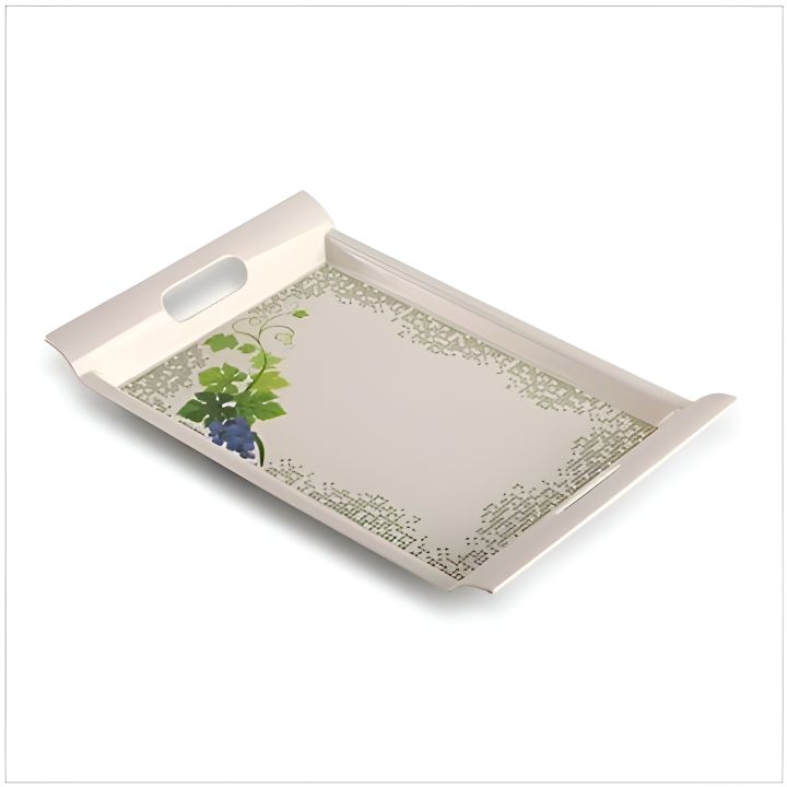 Italiano%20Melamine%20Snowdrop%20Rectangular%20Handle%20Tray%2012.6%20Inch%20-%20Image%202